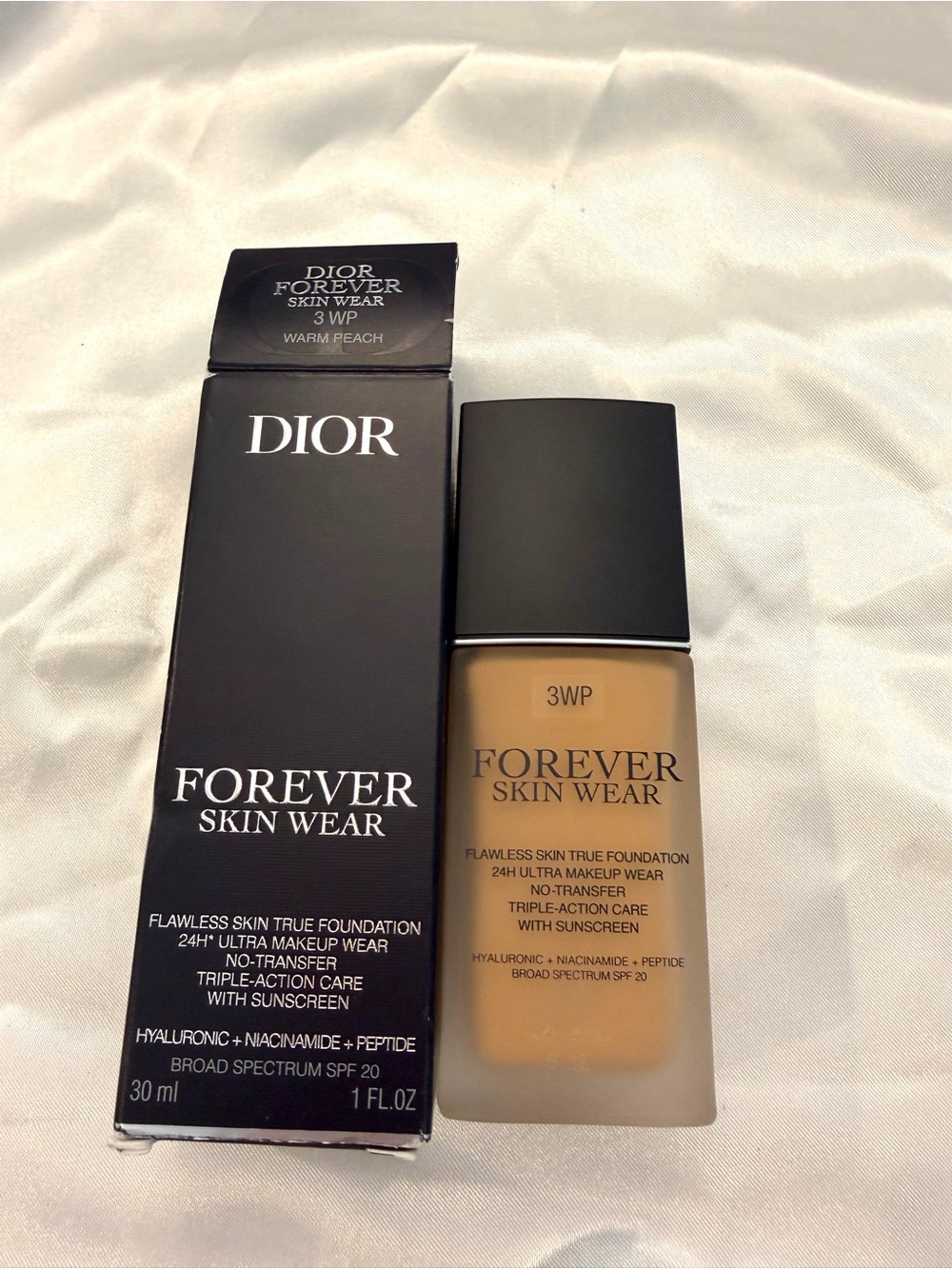 Dior Forever Skin Wear Glow Foundation SPF 20 - 1 oz / 30 ml New 3WP Warm Peach